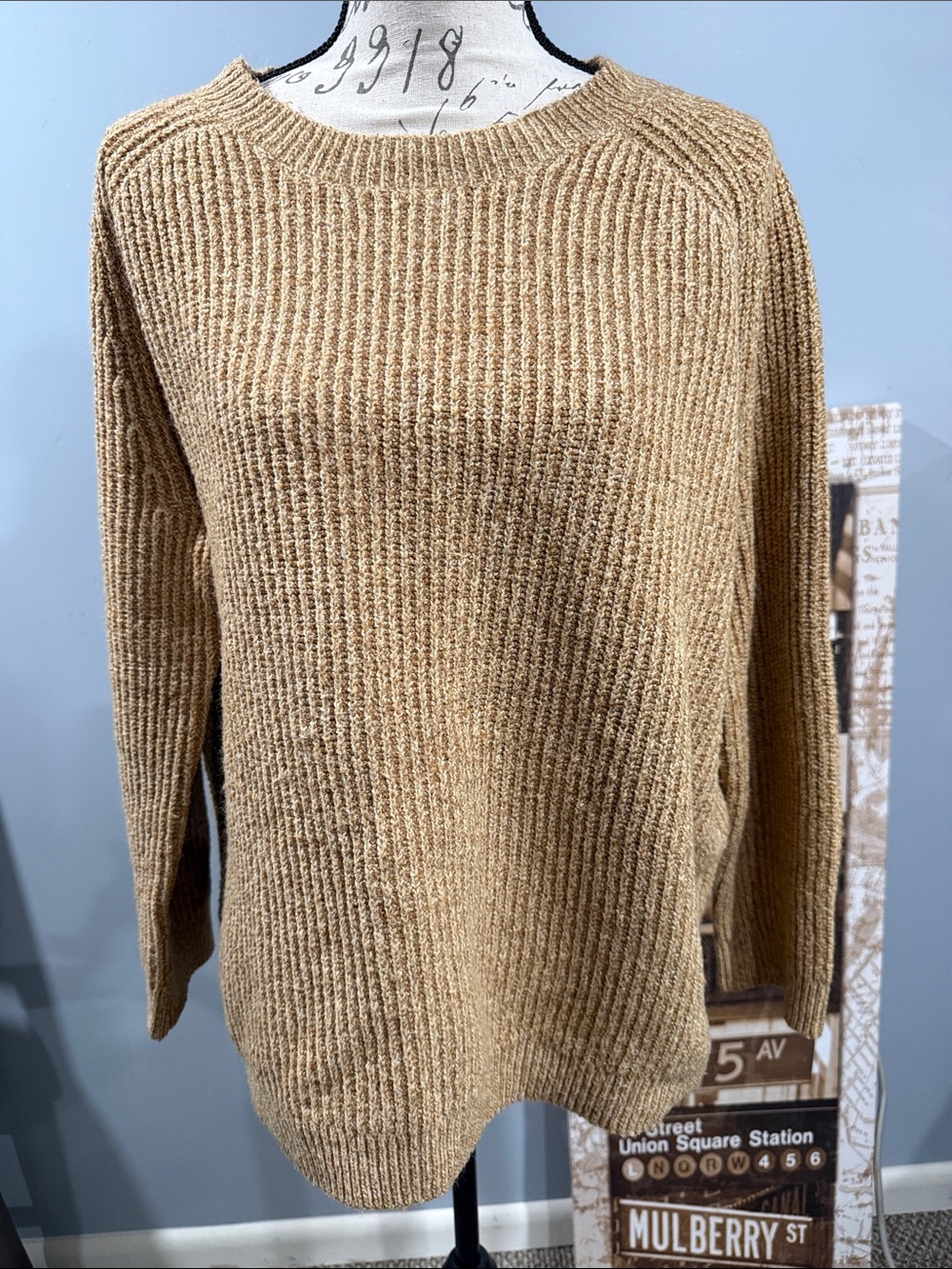 bp Ribbed Crewneck Sweater - Camel/Tan